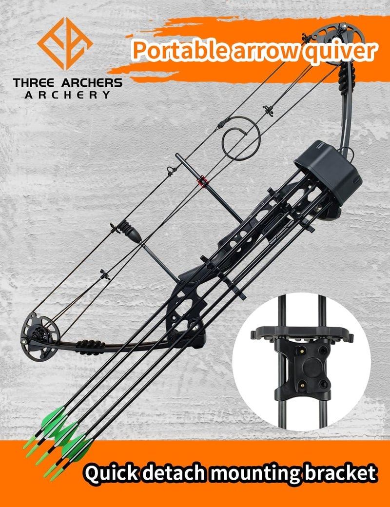 THREE ARCHERS 5 Spot Arrow Quiver for Compound Bow Quick Detach Mounted Bracket Potable Arrow Quiver for Shooting&Hunting - Image 3